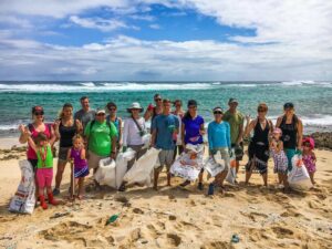 Surf Riders on an Oahu beach on Earth Day 2016